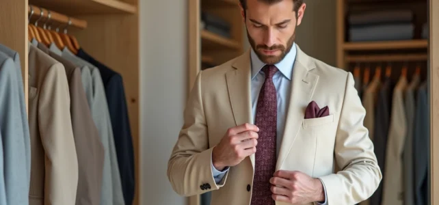 Astuces élégantes pour bien choisir sa cravate avec un costume beige Astuces élégantes pour bien choisir sa cravate avec un costume beige